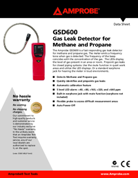 Thumbnail of document Data Sheet - GSD600 Gas Leak Detector